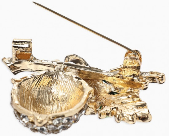 Брошь «Жёлудь осенний с листом»