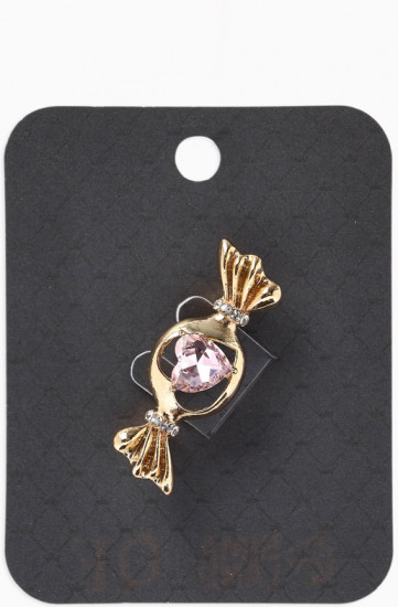 Брошь «Конфета с кристальным сердцем»