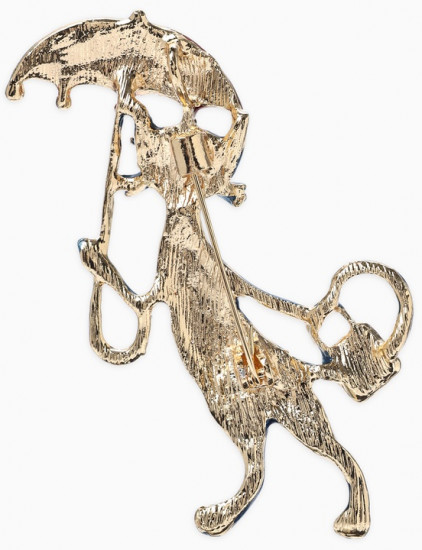 Брошь «Кошка с зонтом»