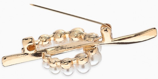 Брошь «Дуга с жемчугом»