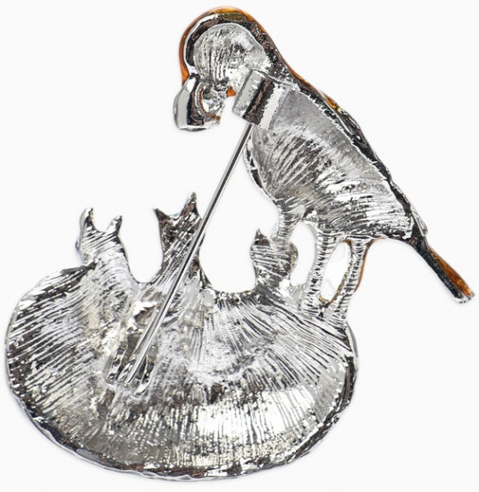 Брошь «Птица с птенцами в гнезде»