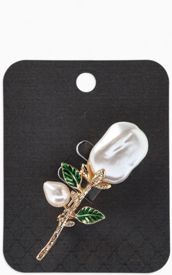 Брошь «Жемчуг. Цветок Роза»