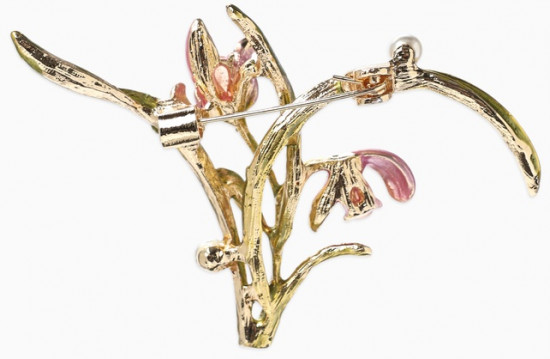 Брошь «Цветы Ирисы с жемчугом»