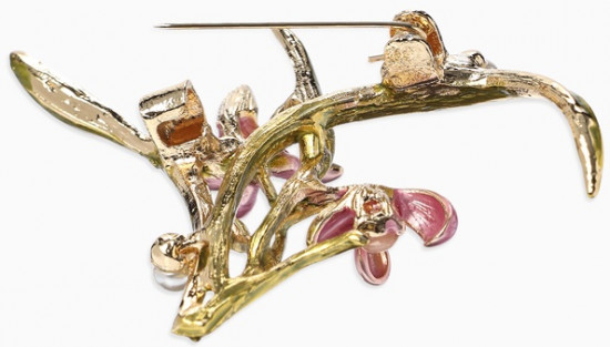 Брошь «Цветы Ирисы с жемчугом»