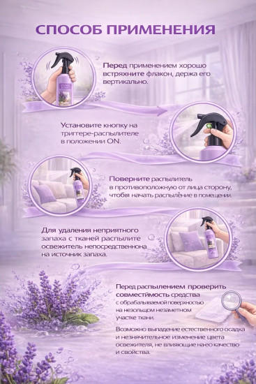 Освежитель воздуха-акваспрей «Лаванда и мята»