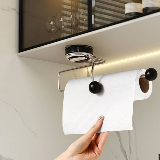 Держатель для бумажных полотенец на присоске без сверления, настенный, под шкаф, кухонный