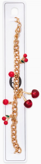 Браслет цепочка с подвесками «Вишневый рай. Большая вишенка»