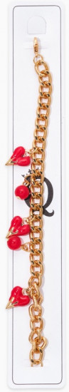 Браслет цепочка с подвесками «Вишневый рай. Сердечки»