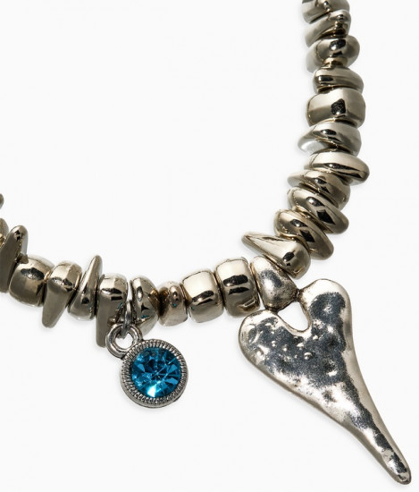 Браслет из бусин с подвеской «Гематит и Сердце»