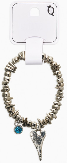 Браслет из бусин с подвеской «Гематит и Сердце»