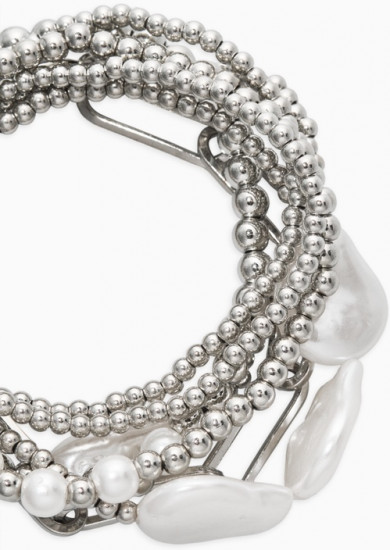 Набор браслетов «Жемчуг Барочный с цепями»