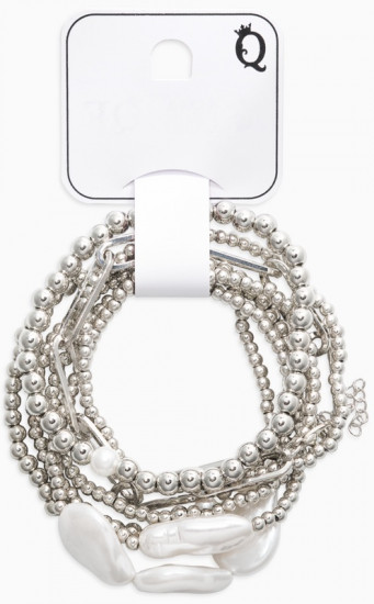 Набор браслетов «Жемчуг Барочный с цепями»