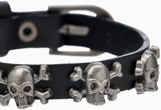 Браслет кожаный «Хардкор. Череп пиратов»
