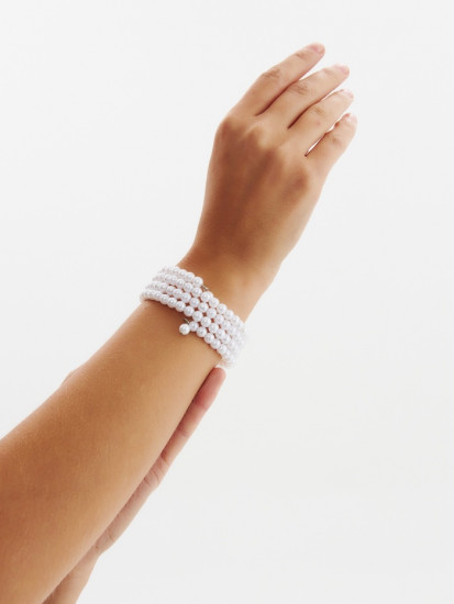 Браслет пружинка «Жемчуг. Невеста»