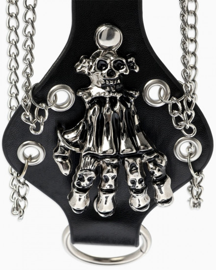Браслет кожаный«Слейв. Скелет»