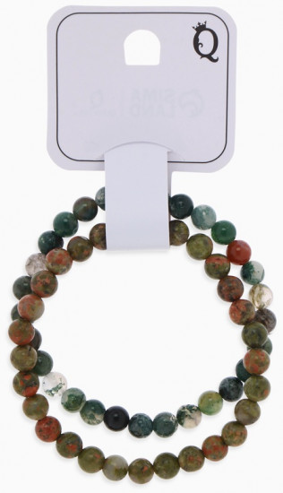 Набор браслетов из бусин«Яшма и Унакит»