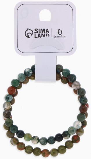 Набор браслетов из бусин«Яшма и Унакит»