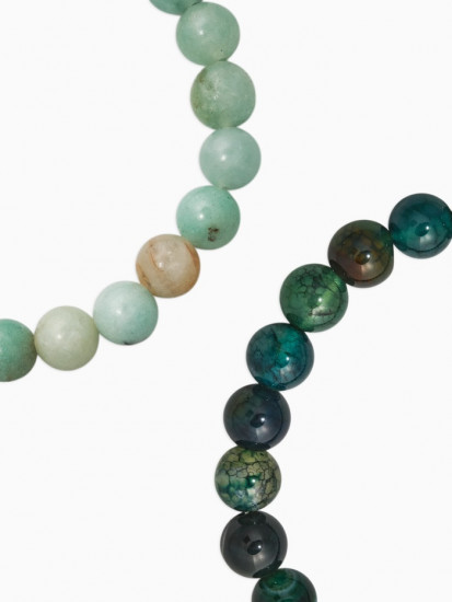 Набор браслетов «Амазонит и Азурит»
