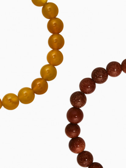 Набор браслетов «Цитрин и Авантюрин коричневый»