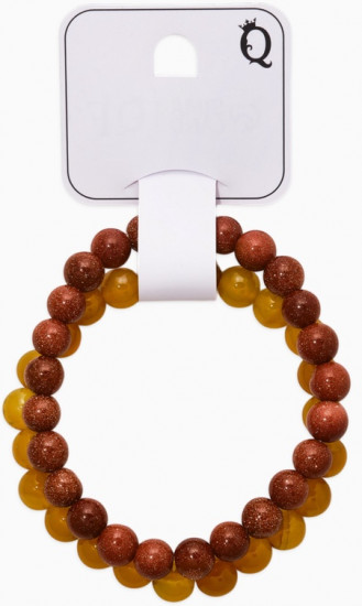 Набор браслетов «Цитрин и Авантюрин коричневый»