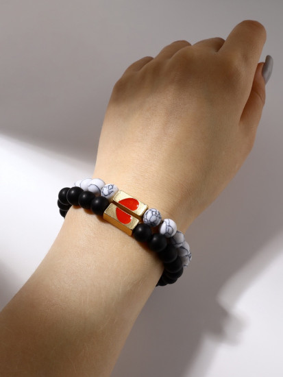 Браслеты парные из бусин «Неразлучники. Сердце»