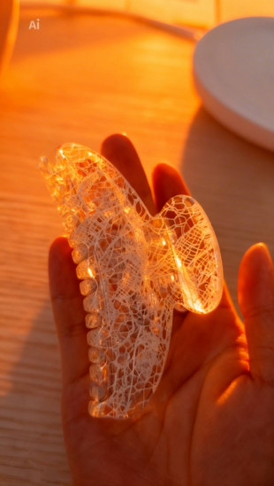 Заколка-крабик для волос «Кружева»