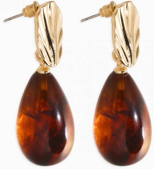 Серьги «Веер с каплей»