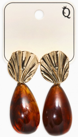 Серьги «Веер с каплей»