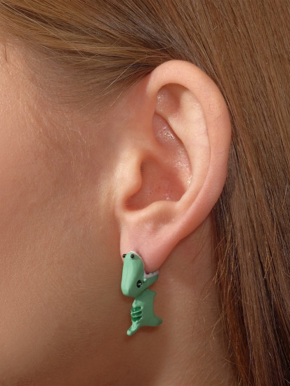 Серьги из полимерной глины «Динозавр»