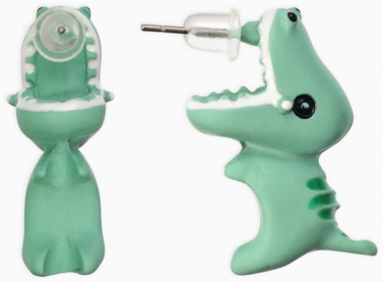 Серьги из полимерной глины «Динозавр»