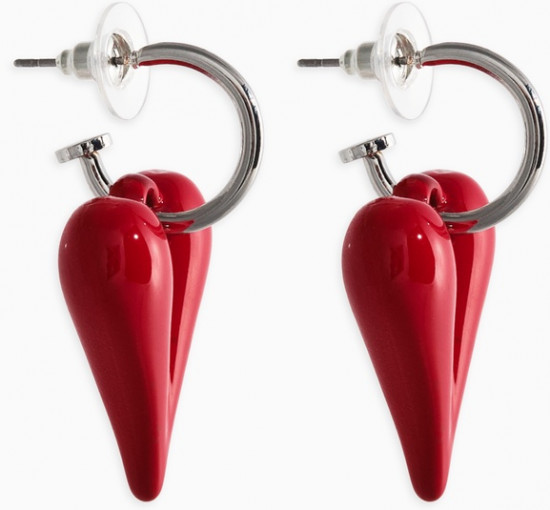 Серьги со съёмными подвесками «Сердца вытянутые»