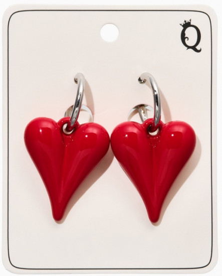 Серьги со съёмными подвесками «Сердца вытянутые»