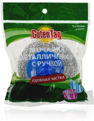 Губка-мочалка для мытья посуды с ручкой - Фото 2