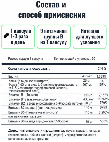 Капсулы «Витамины группы B Basic B Complex Thorne»
