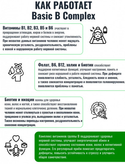 Капсулы «Витамины группы B Basic B Complex Thorne»