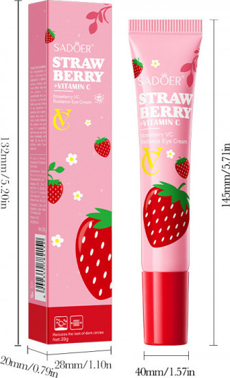 Крем для кожи вокруг глаз с экстрактом клубники и активным витамином C от темных кругов и морщин