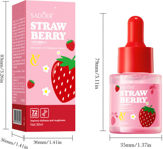 Увлажняющая сыворотка для лица с экстрактом клубники и активным витамином С