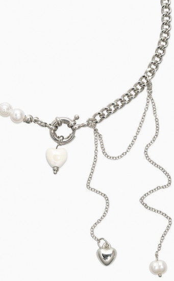 Колье с подвеской на цепочке «Сердце с жемчугом»