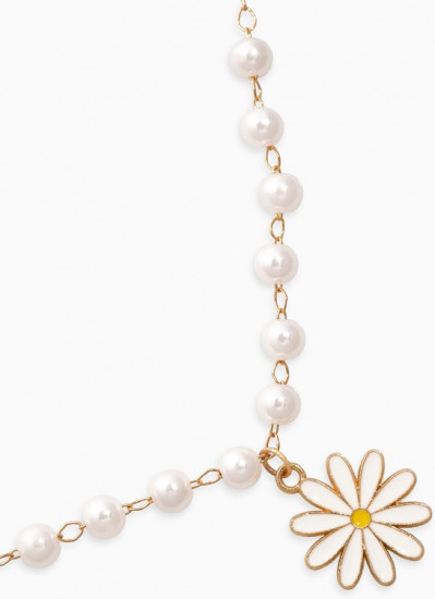 Колье на жемчужной дорожке «Ромашка»