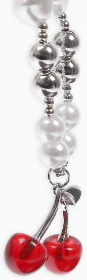 Колье на жемчужных бусах «Вишня»