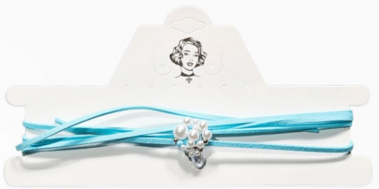 Чокер на шнурке с подвеской «Жемчуг с кристаллом»