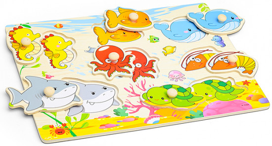 Пазл-вкладыш «Морской мир»