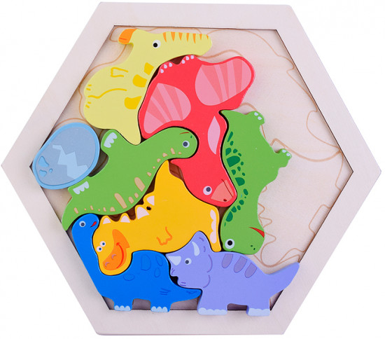 Пазл-вкладыш «Дружные динозаврики»