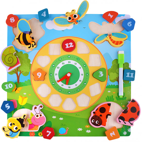 Пазл-вкладыш «Изучаем время. Лесная полянка»