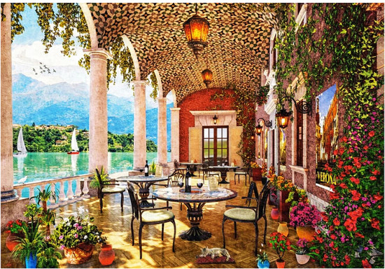 Пазл «Терраса на берегу озера»