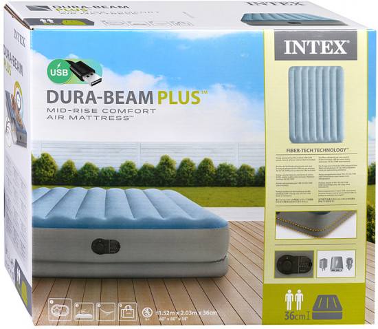 Матрас надувной со встроенным насосом USB