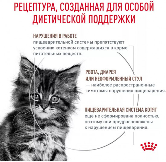 Корм сухой диетический корм для котят при нарушениях пищеварения «Gastrointestinal Kitten»