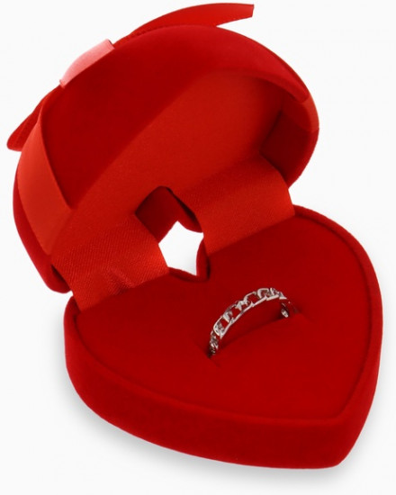 Футляр бархатный под серьги/кольцо «Сердце»