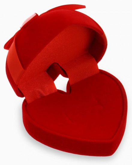 Футляр бархатный под серьги/кольцо «Сердце»