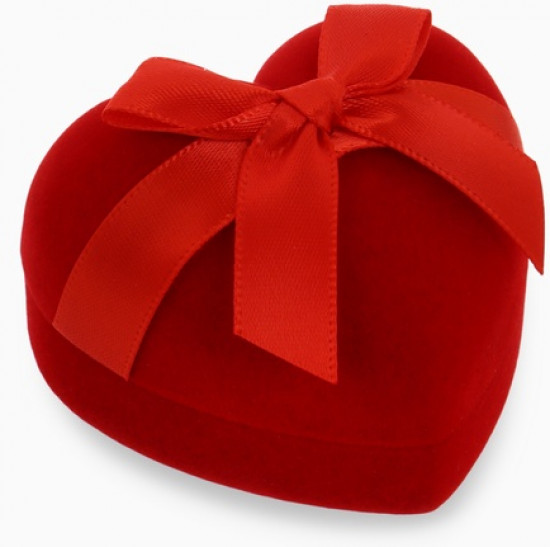 Футляр бархатный под серьги/кольцо «Сердце»